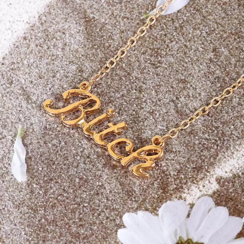 Gold Bitch Statement Chain - Picture 2 of 6